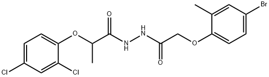 N'-[(4-bromo-2-methylphenoxy)acetyl]-2-(2,4-dichlorophenoxy)propanohydrazide 化学構造式