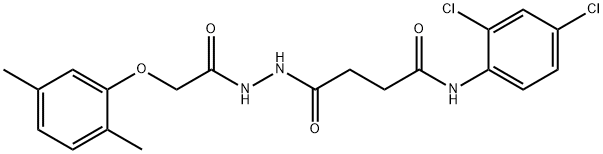 N-(2,4-dichlorophenyl)-4-{2-[(2,5-dimethylphenoxy)acetyl]hydrazino}-4-oxobutanamide Struktur