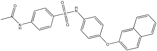 N-(4-{[4-(2-naphthyloxy)anilino]sulfonyl}phenyl)acetamide 化学構造式