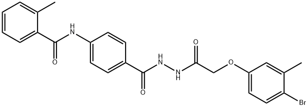 N-[4-({2-[(4-bromo-3-methylphenoxy)acetyl]hydrazino}carbonyl)phenyl]-2-methylbenzamide Struktur