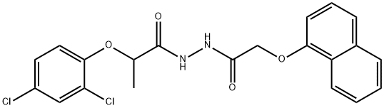 2-(2,4-dichlorophenoxy)-N'-[(1-naphthyloxy)acetyl]propanohydrazide Struktur