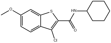 3-chloro-N-cyclohexyl-6-methoxy-1-benzothiophene-2-carboxamide,443730-25-4,结构式