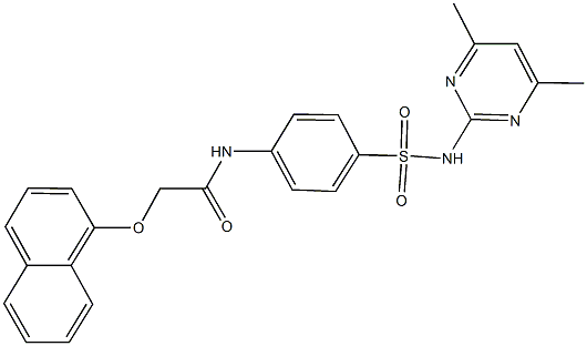 N-(4-{[(4,6-dimethyl-2-pyrimidinyl)amino]sulfonyl}phenyl)-2-(1-naphthyloxy)acetamide 化学構造式