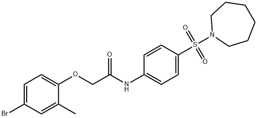 N-[4-(azepan-1-ylsulfonyl)phenyl]-2-(4-bromo-2-methylphenoxy)acetamide Struktur