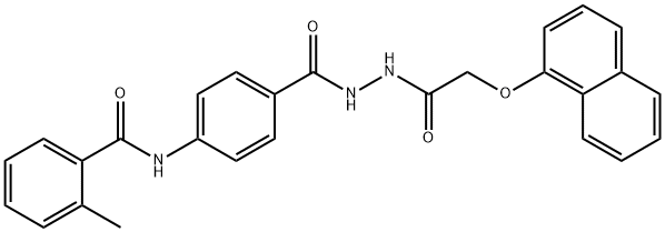 2-methyl-N-[4-({2-[(1-naphthyloxy)acetyl]hydrazino}carbonyl)phenyl]benzamide Struktur