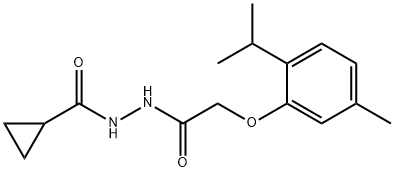 N'-[2-(2-isopropyl-5-methylphenoxy)acetyl]cyclopropanecarbohydrazide Structure