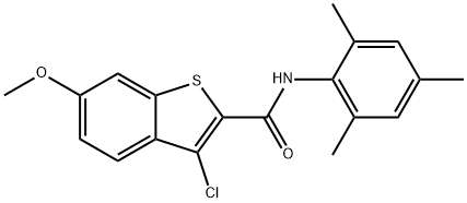 3-chloro-N-mesityl-6-methoxy-1-benzothiophene-2-carboxamide Struktur