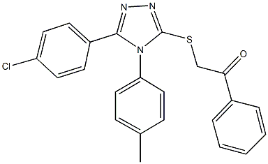 2-{[5-(4-chlorophenyl)-4-(4-methylphenyl)-4H-1,2,4-triazol-3-yl]sulfanyl}-1-phenylethanone,443738-34-9,结构式