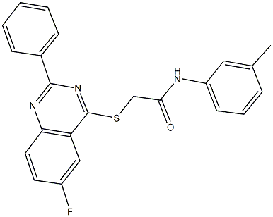 2-[(6-fluoro-2-phenyl-4-quinazolinyl)sulfanyl]-N-(3-methylphenyl)acetamide|