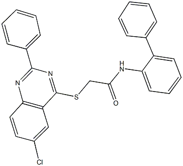 N-[1,1'-biphenyl]-2-yl-2-[(6-chloro-2-phenyl-4-quinazolinyl)sulfanyl]acetamide Structure