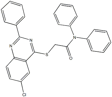 2-[(6-chloro-2-phenyl-4-quinazolinyl)sulfanyl]-N,N-diphenylacetamide,443738-92-9,结构式
