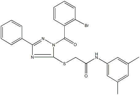 2-{[1-(2-bromobenzoyl)-3-phenyl-1H-1,2,4-triazol-5-yl]sulfanyl}-N-(3,5-dimethylphenyl)acetamide,443739-49-9,结构式