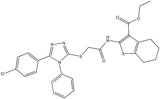443739-97-7 ethyl 2-[({[5-(4-chlorophenyl)-4-phenyl-4H-1,2,4-triazol-3-yl]sulfanyl}acetyl)amino]-4,5,6,7-tetrahydro-1-benzothiophene-3-carboxylate