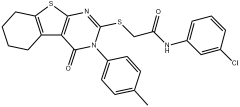 N-(3-chlorophenyl)-2-{[3-(4-methylphenyl)-4-oxo-3,4,5,6,7,8-hexahydro[1]benzothieno[2,3-d]pyrimidin-2-yl]sulfanyl}acetamide Structure