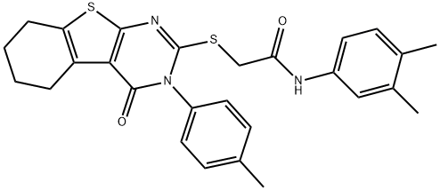 N-(3,4-dimethylphenyl)-2-{[3-(4-methylphenyl)-4-oxo-3,4,5,6,7,8-hexahydro[1]benzothieno[2,3-d]pyrimidin-2-yl]sulfanyl}acetamide|