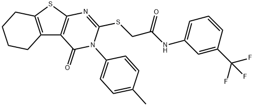 2-{[3-(4-methylphenyl)-4-oxo-3,4,5,6,7,8-hexahydro[1]benzothieno[2,3-d]pyrimidin-2-yl]sulfanyl}-N-[3-(trifluoromethyl)phenyl]acetamide|