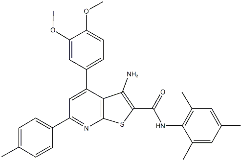 3-amino-4-(3,4-dimethoxyphenyl)-N-mesityl-6-(4-methylphenyl)thieno[2,3-b]pyridine-2-carboxamide|