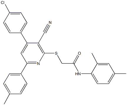 2-{[4-(4-chlorophenyl)-3-cyano-6-(4-methylphenyl)-2-pyridinyl]sulfanyl}-N-(2,4-dimethylphenyl)acetamide|