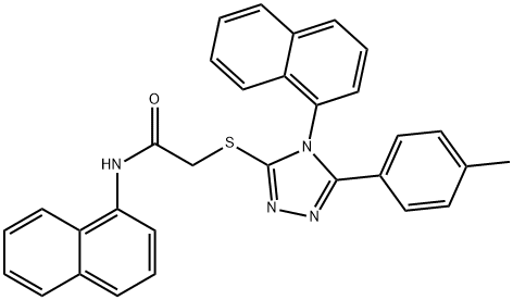 2-{[5-(4-methylphenyl)-4-(1-naphthyl)-4H-1,2,4-triazol-3-yl]sulfanyl}-N-(1-naphthyl)acetamide 结构式