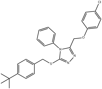 3-[(4-tert-butylbenzyl)sulfanyl]-5-[(4-chlorophenoxy)methyl]-4-phenyl-4H-1,2,4-triazole Structure