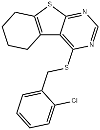 4-[(2-chlorobenzyl)sulfanyl]-5,6,7,8-tetrahydro[1]benzothieno[2,3-d]pyrimidine Structure