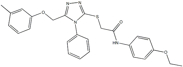 N-(4-ethoxyphenyl)-2-({5-[(3-methylphenoxy)methyl]-4-phenyl-4H-1,2,4-triazol-3-yl}sulfanyl)acetamide 结构式