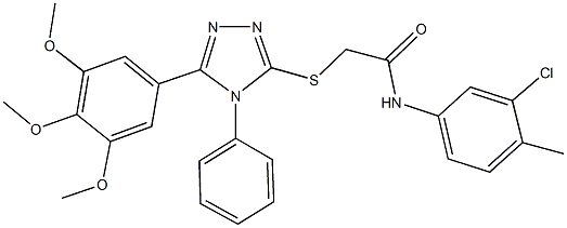 N-(3-chloro-4-methylphenyl)-2-{[4-phenyl-5-(3,4,5-trimethoxyphenyl)-4H-1,2,4-triazol-3-yl]sulfanyl}acetamide Structure