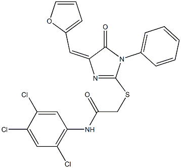 443788-65-6 2-{[4-(2-furylmethylene)-5-oxo-1-phenyl-4,5-dihydro-1H-imidazol-2-yl]sulfanyl}-N-(2,4,5-trichlorophenyl)acetamide