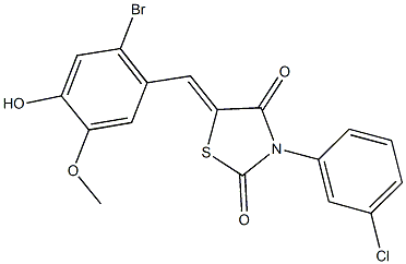 5-(2-bromo-4-hydroxy-5-methoxybenzylidene)-3-(3-chlorophenyl)-1,3-thiazolidine-2,4-dione|