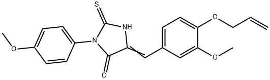 5-[4-(allyloxy)-3-methoxybenzylidene]-3-(4-methoxyphenyl)-2-thioxo-4-imidazolidinone Structure