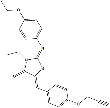 2-[(4-ethoxyphenyl)imino]-3-ethyl-5-[4-(2-propynyloxy)benzylidene]-1,3-thiazolidin-4-one Structure