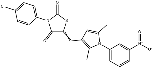 443871-95-2 3-(4-chlorophenyl)-5-[(1-{3-nitrophenyl}-2,5-dimethyl-1H-pyrrol-3-yl)methylene]-1,3-thiazolidine-2,4-dione