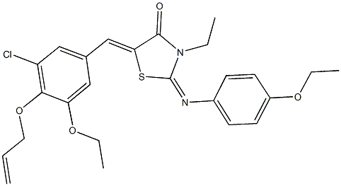 5-[4-(allyloxy)-3-chloro-5-ethoxybenzylidene]-2-[(4-ethoxyphenyl)imino]-3-ethyl-1,3-thiazolidin-4-one Structure