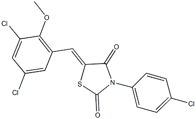 3-(4-chlorophenyl)-5-(3,5-dichloro-2-methoxybenzylidene)-1,3-thiazolidine-2,4-dione Structure