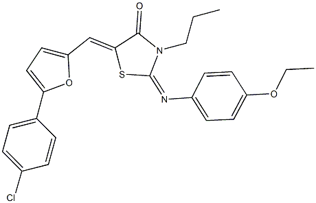 5-{[5-(4-chlorophenyl)-2-furyl]methylene}-2-[(4-ethoxyphenyl)imino]-3-propyl-1,3-thiazolidin-4-one,443872-36-4,结构式