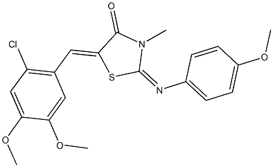 443872-64-8 5-(2-chloro-4,5-dimethoxybenzylidene)-2-[(4-methoxyphenyl)imino]-3-methyl-1,3-thiazolidin-4-one