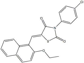 3-(4-chlorophenyl)-5-[(2-ethoxy-1-naphthyl)methylene]-1,3-thiazolidine-2,4-dione Structure