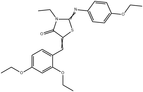 5-(2,4-diethoxybenzylidene)-2-[(4-ethoxyphenyl)imino]-3-ethyl-1,3-thiazolidin-4-one 化学構造式