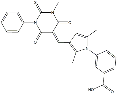 443873-46-9 3-{2,5-dimethyl-3-[(1-methyl-4,6-dioxo-3-phenyl-2-thioxotetrahydro-5(2H)-pyrimidinylidene)methyl]-1H-pyrrol-1-yl}benzoic acid