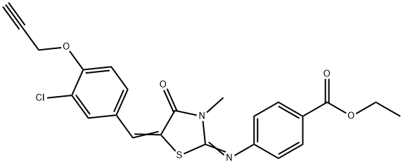 443873-47-0 ethyl 4-({5-[3-chloro-4-(2-propynyloxy)benzylidene]-3-methyl-4-oxo-1,3-thiazolidin-2-ylidene}amino)benzoate