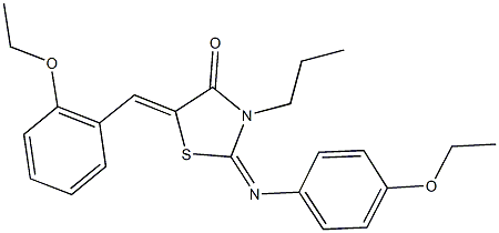 5-(2-ethoxybenzylidene)-2-[(4-ethoxyphenyl)imino]-3-propyl-1,3-thiazolidin-4-one Structure