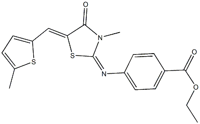 ethyl 4-({3-methyl-5-[(5-methylthien-2-yl)methylene]-4-oxo-1,3-thiazolidin-2-ylidene}amino)benzoate|