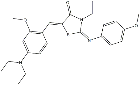 5-[4-(diethylamino)-2-methoxybenzylidene]-3-ethyl-2-[(4-methoxyphenyl)imino]-1,3-thiazolidin-4-one Structure