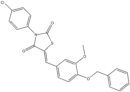 5-[4-(benzyloxy)-3-methoxybenzylidene]-3-(4-chlorophenyl)-1,3-thiazolidine-2,4-dione Structure