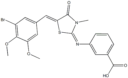 3-{[5-(3-bromo-4,5-dimethoxybenzylidene)-3-methyl-4-oxo-1,3-thiazolidin-2-ylidene]amino}benzoic acid|