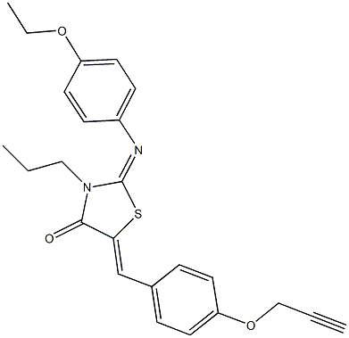 2-[(4-ethoxyphenyl)imino]-3-propyl-5-[4-(2-propynyloxy)benzylidene]-1,3-thiazolidin-4-one Struktur