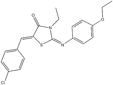 5-(4-chlorobenzylidene)-2-[(4-ethoxyphenyl)imino]-3-ethyl-1,3-thiazolidin-4-one,443875-08-9,结构式