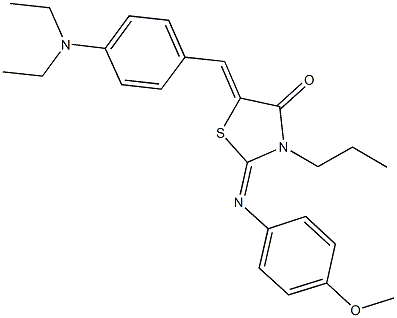 5-[4-(diethylamino)benzylidene]-2-[(4-methoxyphenyl)imino]-3-propyl-1,3-thiazolidin-4-one,443875-28-3,结构式