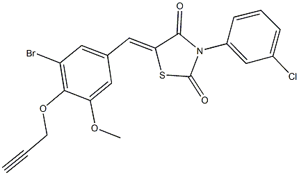 5-[3-bromo-5-methoxy-4-(2-propynyloxy)benzylidene]-3-(3-chlorophenyl)-1,3-thiazolidine-2,4-dione Structure