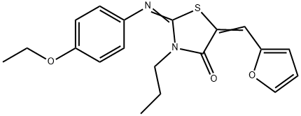 2-[(4-ethoxyphenyl)imino]-5-(2-furylmethylene)-3-propyl-1,3-thiazolidin-4-one Struktur